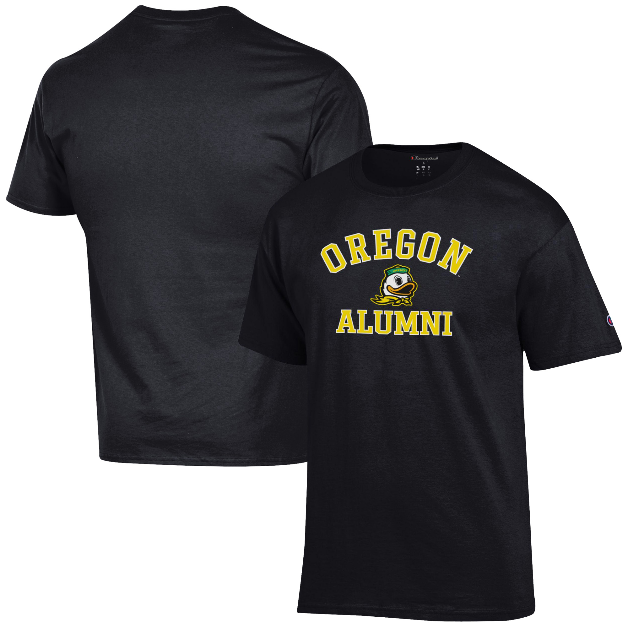 Men's Champion Black Oregon Ducks Alumni Logo T-Shirt