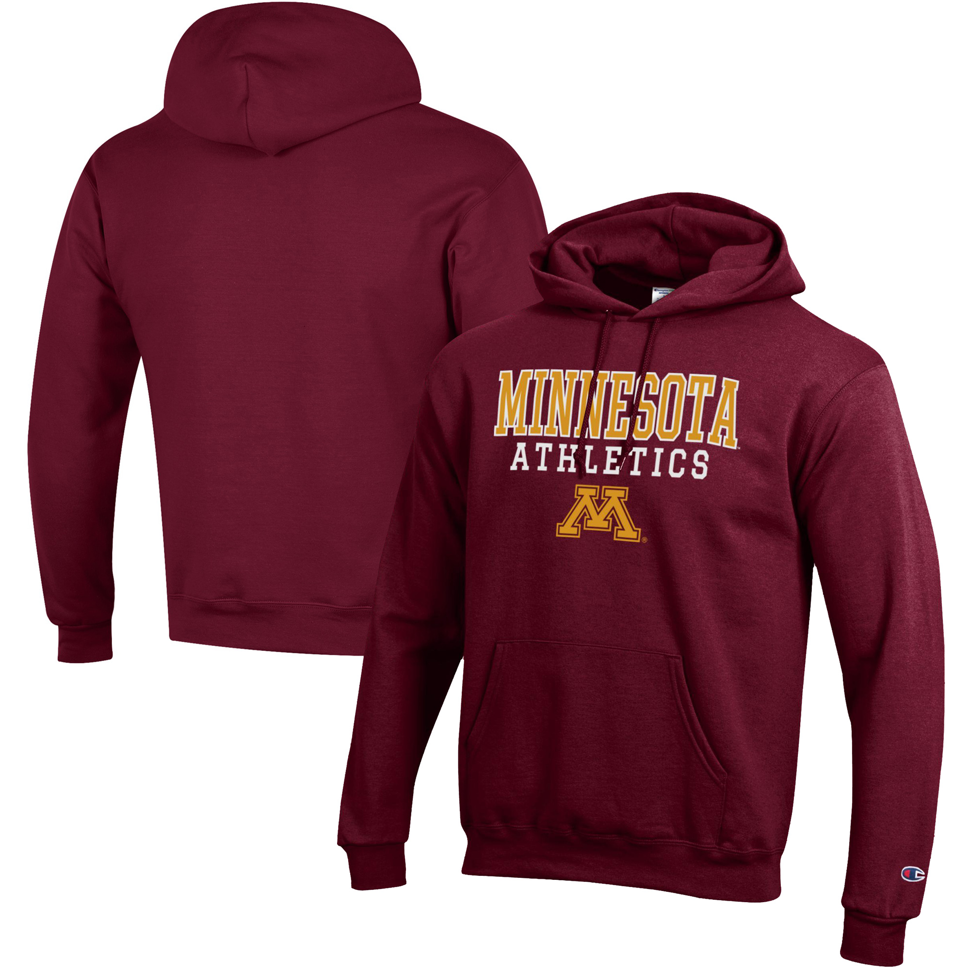 Men's Champion Maroon Minnesota Golden Gophers Athletics Logo Stack Pullover Hoodie