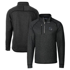 Men's Cutter & Buck  Charcoal Tennessee Titans Helmet Mainsail Sweater-Knit Half-Zip Pullover Jacket