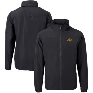 Men's Cutter & Buck  Black Bowie State Bulldogs Big & Tall Charter Eco Knit Recycled Full-Zip Jacket