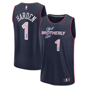 Youth Fanatics James Harden Navy Philadelphia 76ers Fast Break Jersey - City Edition