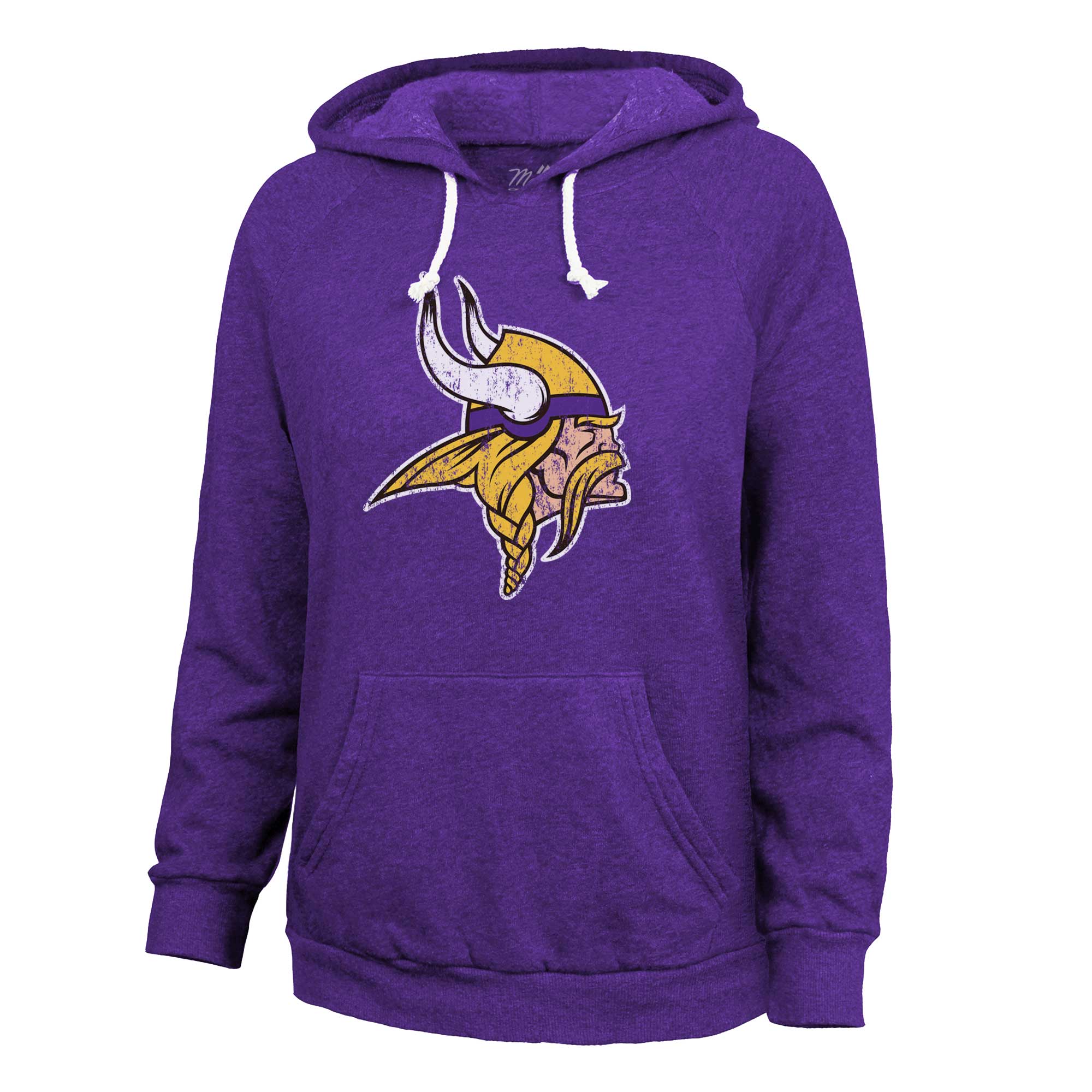 Women's Majestic Threads Justin Jefferson Purple Minnesota Vikings Name & Number Tri-Blend Pullover Hoodie - Image 3