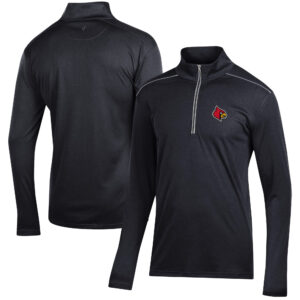 Men's Black Louisville Cardinals Classic Jacquard Quarter-Zip Pullover Top