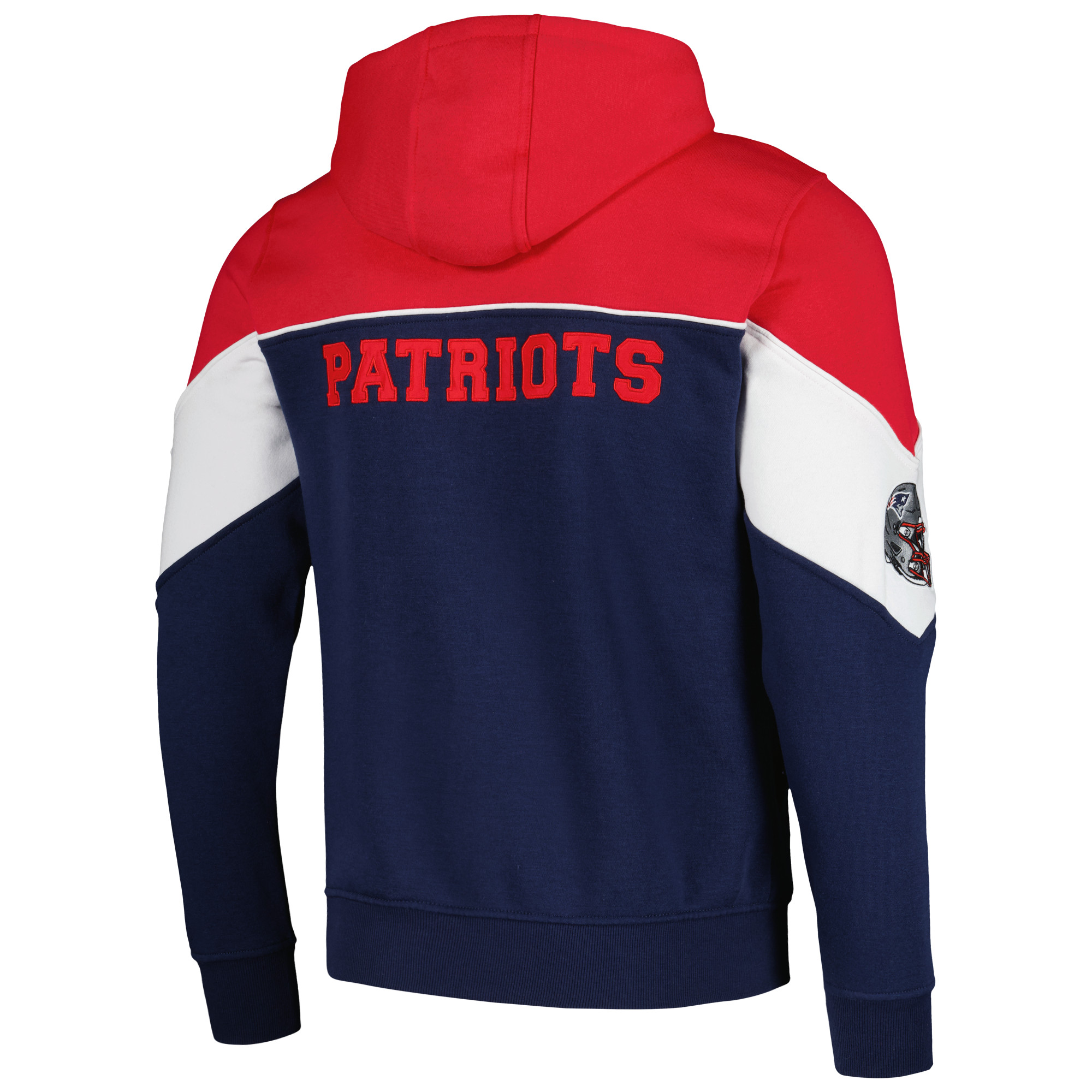 Men's Starter Navy/Red New England Patriots Running Back Full-Zip Hoodie - Image 7