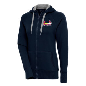 Women's Antigua  Navy Springfield Cardinals Victory Full-Zip Hoodie