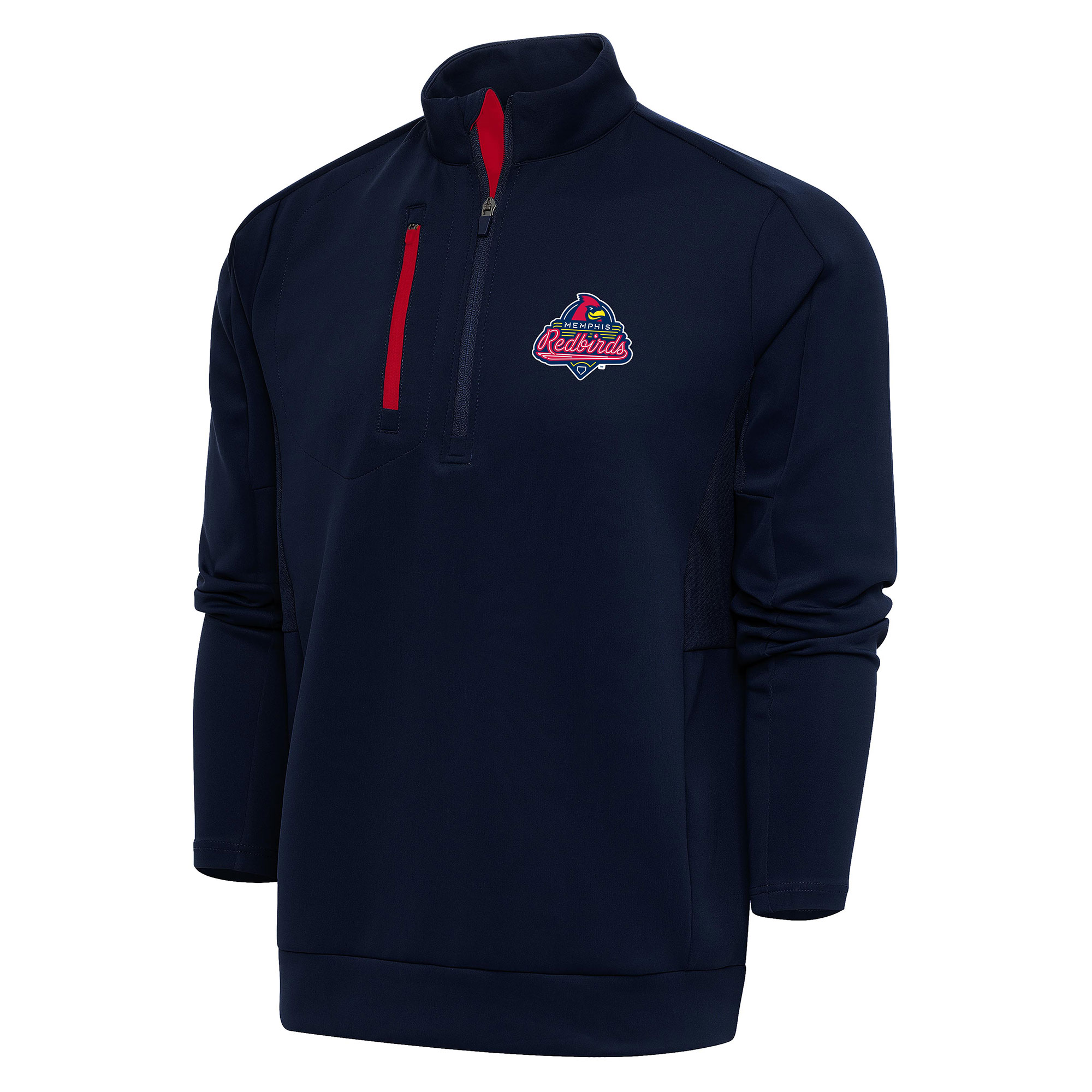 Men's Antigua Navy Memphis Redbirds Generation Quarter-Zip Pullover Top