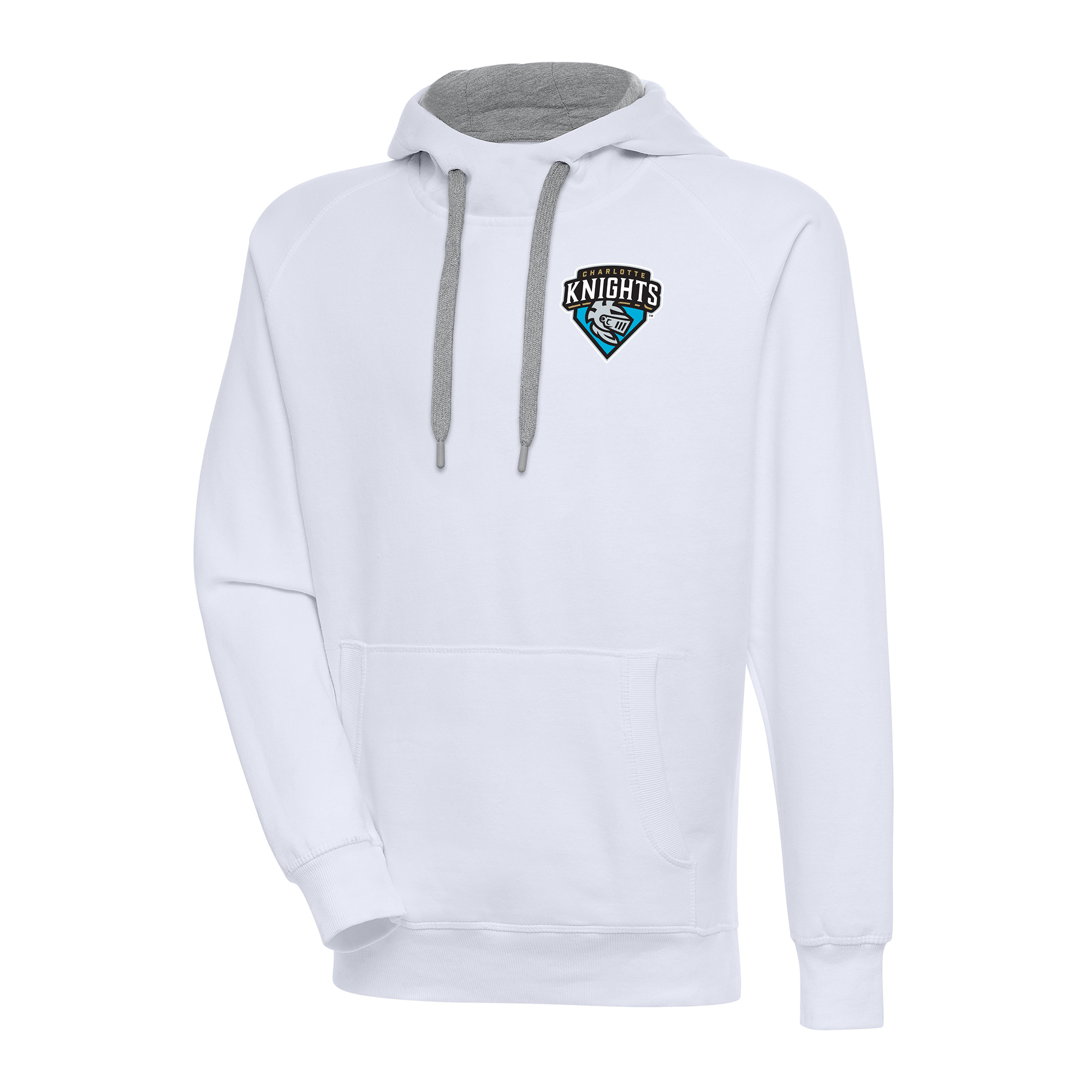 Men's Antigua White Charlotte Knights Victory Pullover Hoodie