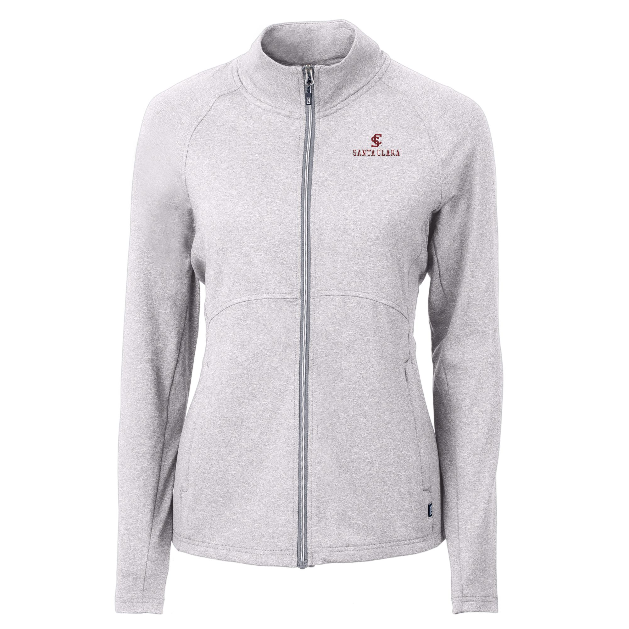 Women's Cutter & Buck Heather Gray Santa Clara Broncos Adapt Eco Knit Heather Recycled Full-Zip Jacket - Image 3