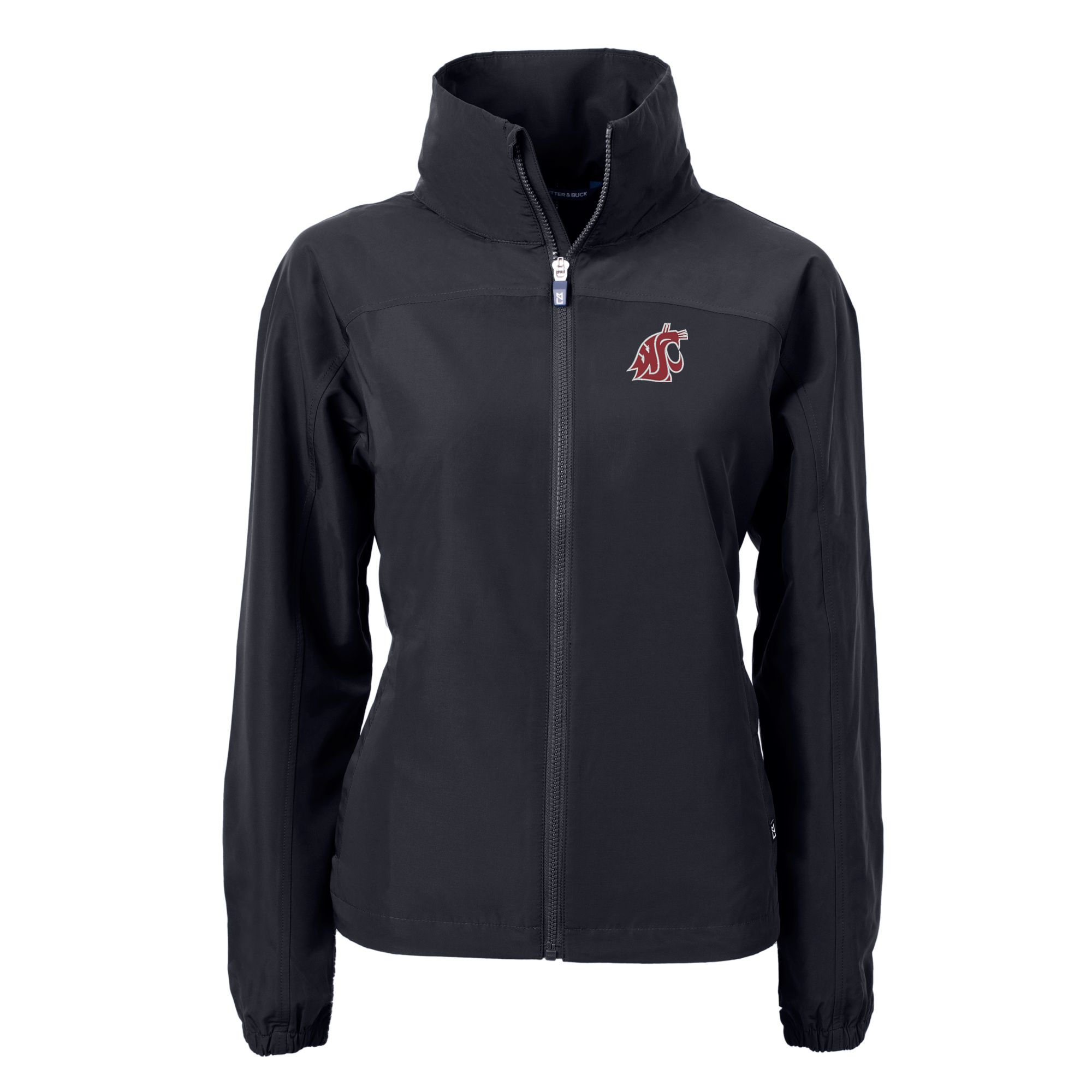 Women's Cutter & Buck Black Washington State Cougars Charter Eco Recycled Full-Zip Jacket - Image 6