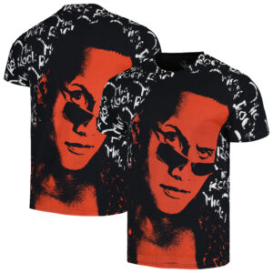 Men's Ripple Junction Black The Rock Allover Print T-Shirt