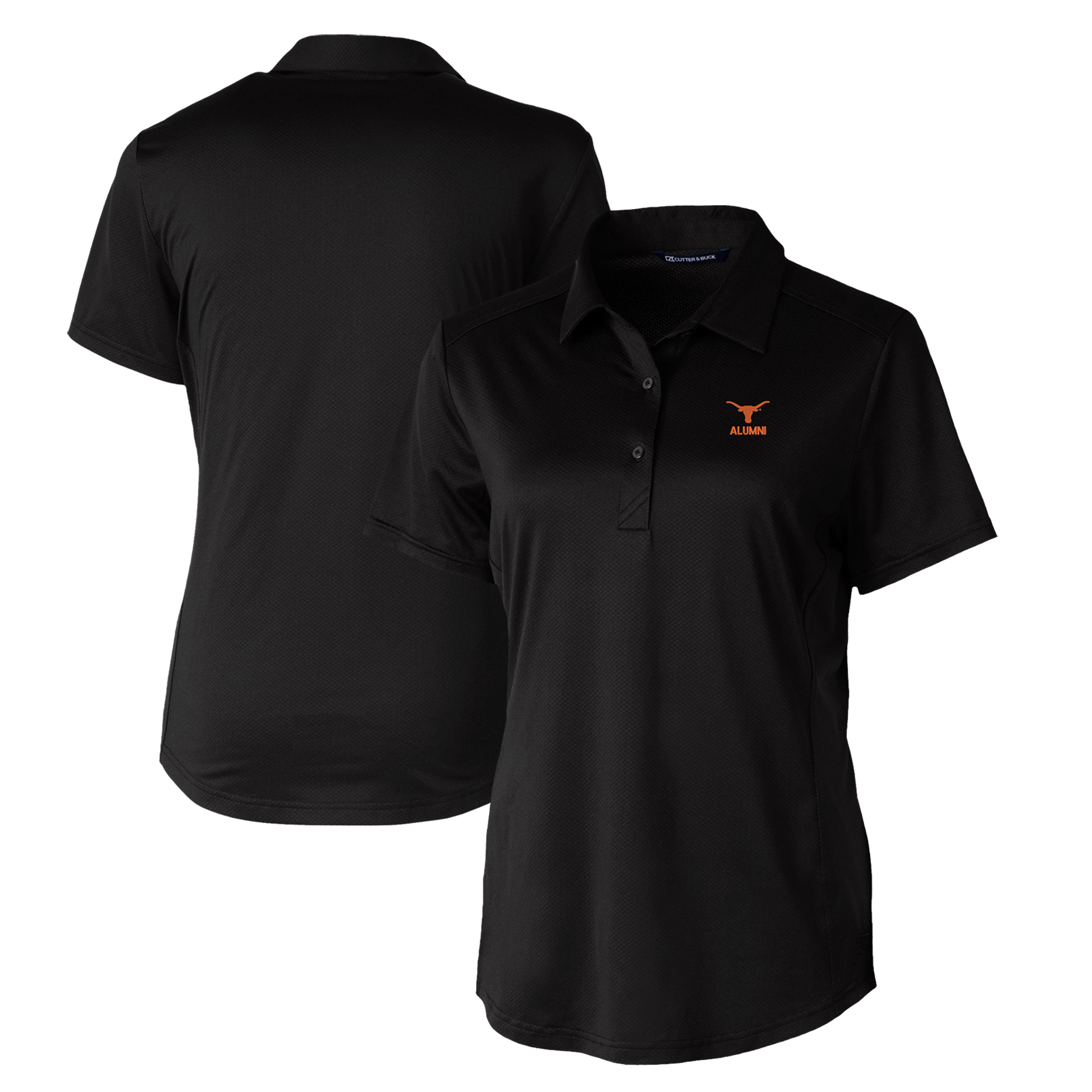 Women's Cutter & Buck Black Texas Longhorns Alumni DryTec Prospect Textured Stretch Polo - Image 5