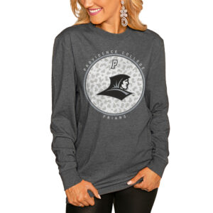 Women's Gameday Couture  Charcoal Providence Friars Circle Graphic Fitted Long Sleeve T-Shirt
