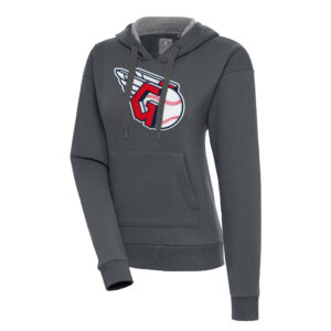 Women's Antigua  Charcoal Cleveland Guardians Victory Pullover Hoodie