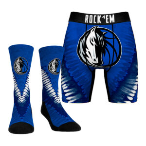 Men's Rock Em Socks  Dallas Mavericks Tie Dye Underwear and Crew Socks Combo Pack