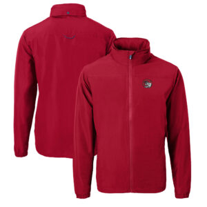 Men's Cutter & Buck Red Winston-Salem State Rams Charter Eco Recycled Full-Zip Jacket