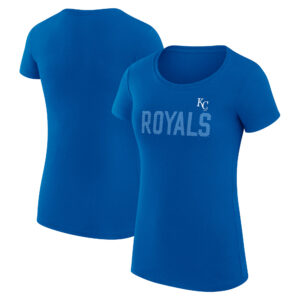 Women's G-III 4Her by Carl Banks  Royal Kansas City Royals Dot Print Fitted T-Shirt
