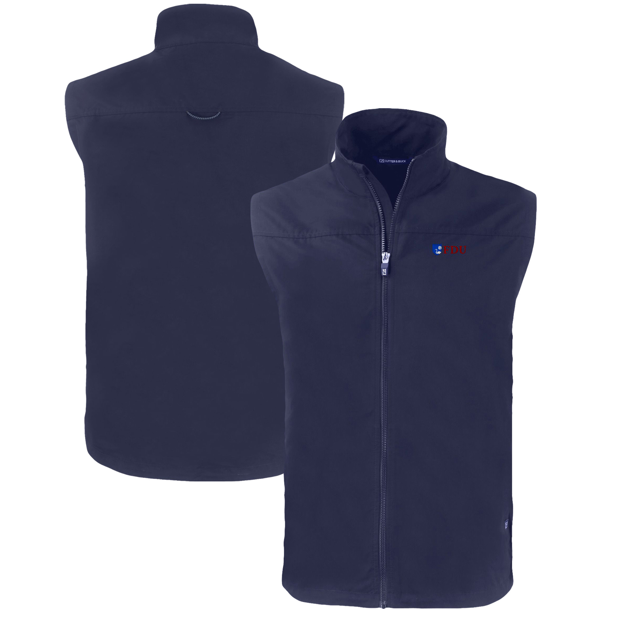 Men's Cutter & Buck Navy Fairleigh Dickinson Knights Big & Tall Charter Eco Full-Zip Vest - Image 5