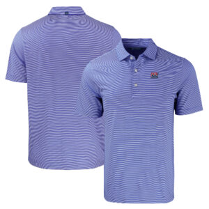 Men's Cutter & Buck  Royal/White New York Giants Throwback Forge Eco Double Stripe Stretch Recycled Polo
