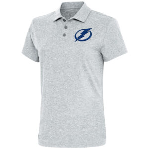 Women's Antigua  Heather Gray Tampa Bay Lightning Motivated Polo