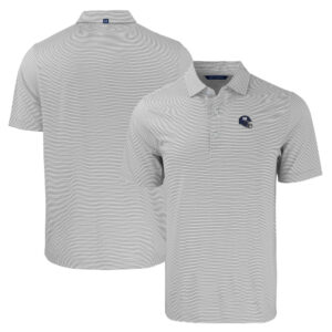 Men's Cutter & Buck  Gray/White New York Giants Helmet Forge Eco Double Stripe Stretch Recycled Polo