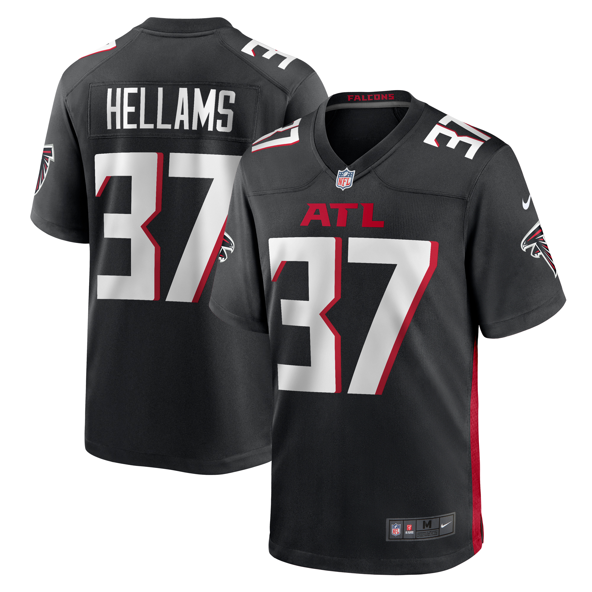 Men's Nike DeMarcco Hellams Black Atlanta Falcons Team Game Jersey