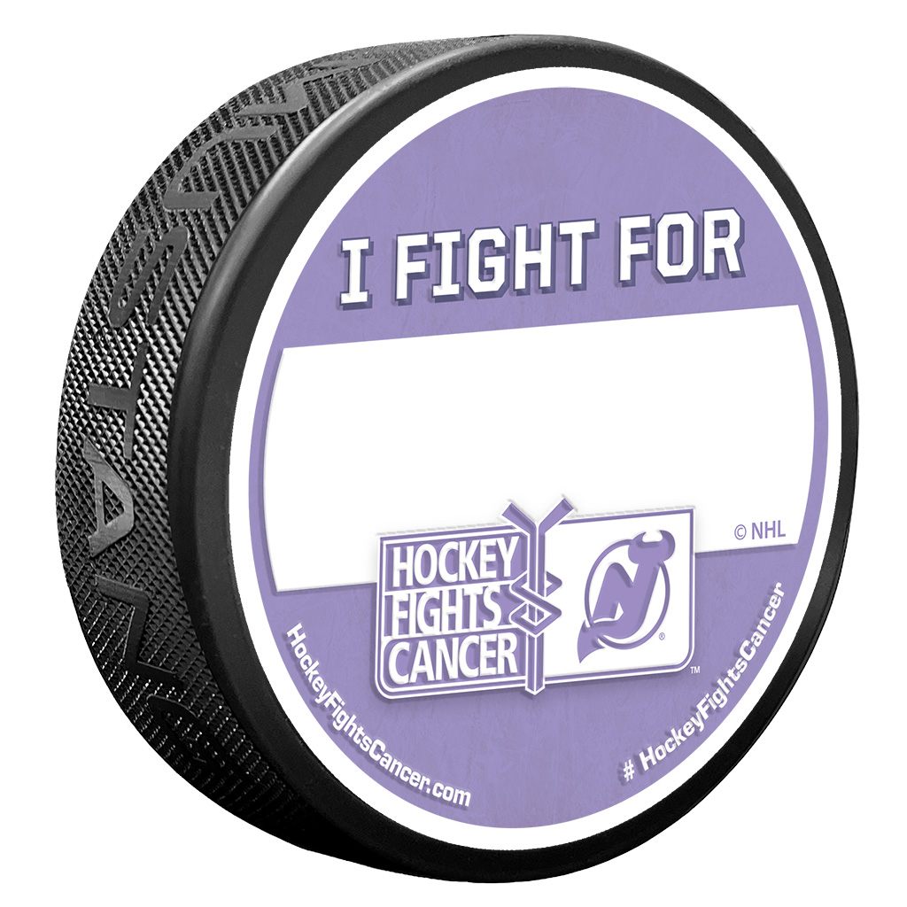New Jersey Devils Hockey Fights Cancer "I Fight For" Puck