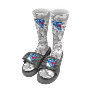 Youth ISlide Gray New York Rangers Camo Sock & Slide Bundle