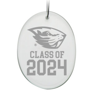 Oregon State Beavers Class of 2024 2.75'' x 3.75'' Glass Oval Ornament