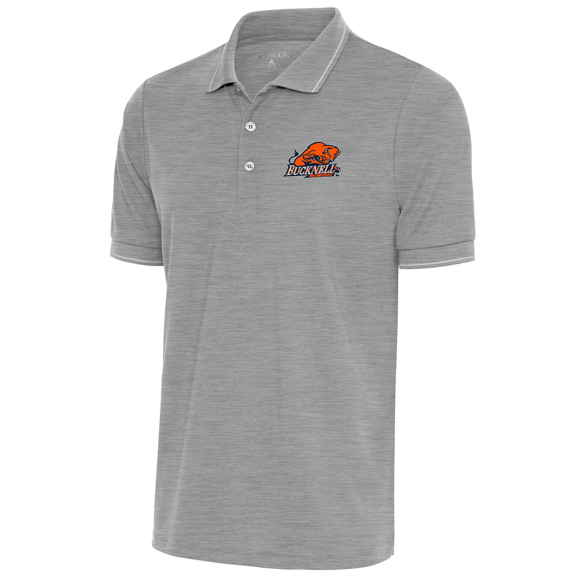 Men's Antigua Heather Gray Bucknell Bison Affluent Polo