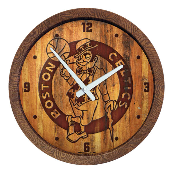 Boston Celtics 20.25" Faux Barrel Top Clock