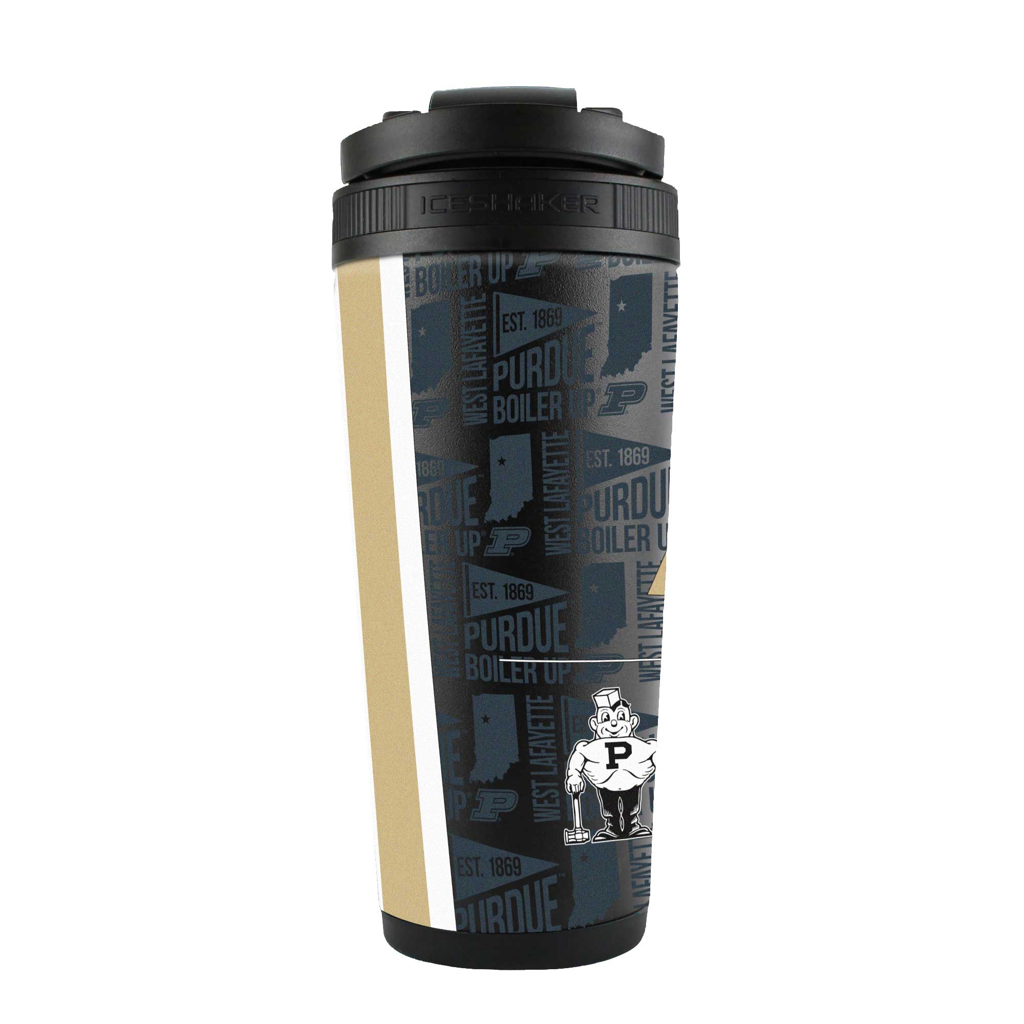 WinCraft Purdue Boilermakers 26oz. 4D Stainless Steel Ice Shaker Bottle - Image 5