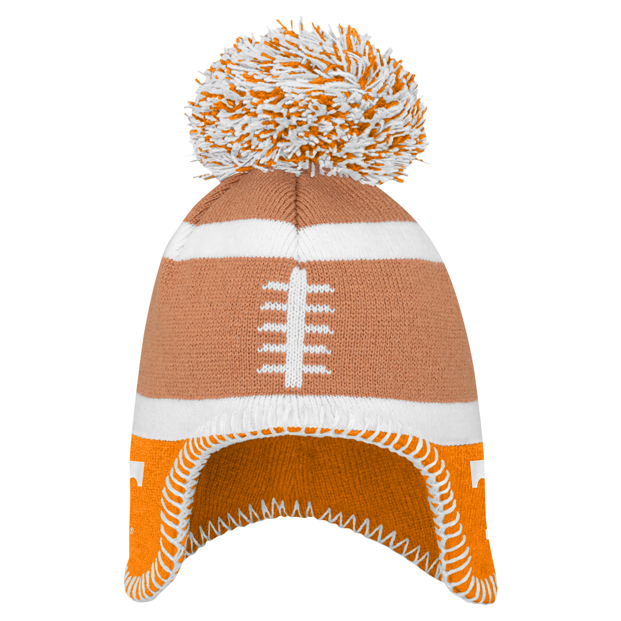 Toddler Fanatics Brown Tennessee Volunteers Football Head Knit Hat with Pom - Image 6