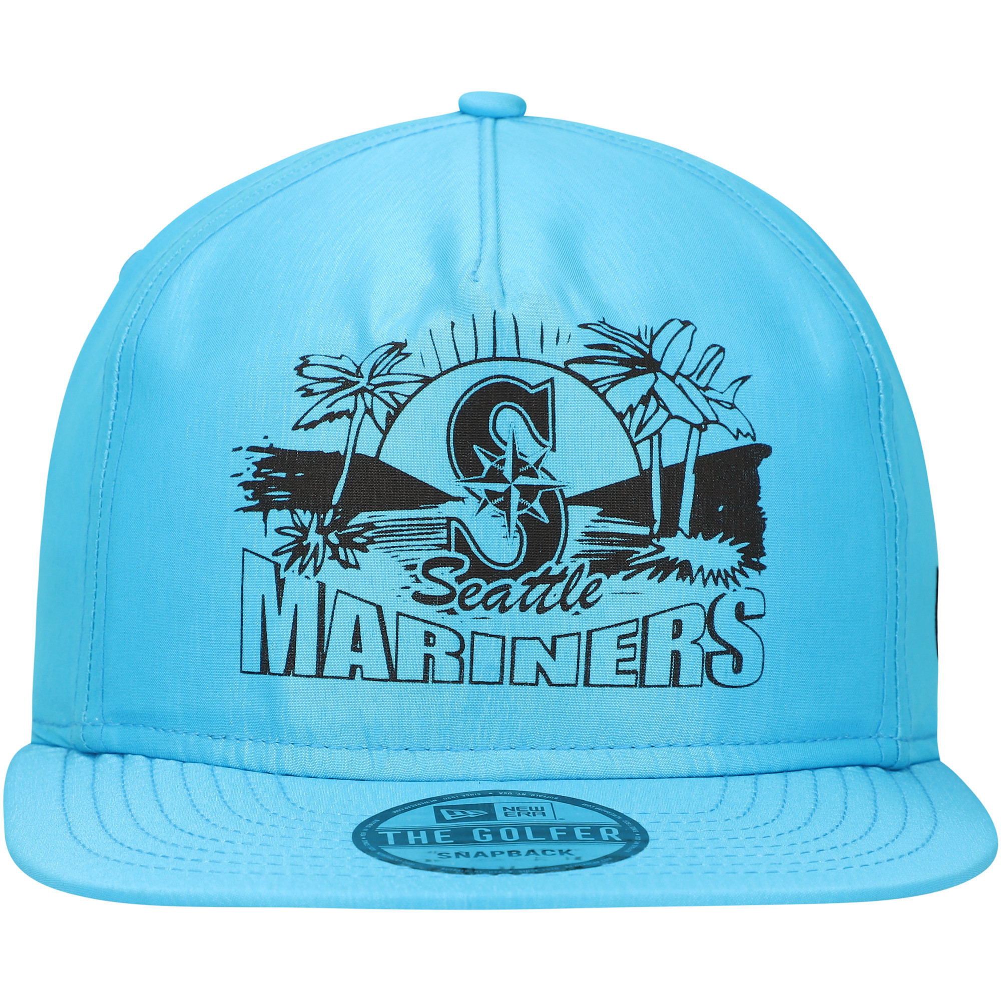 Men's New Era Blue Seattle Mariners Neon Golfer Snapback Hat - Image 3