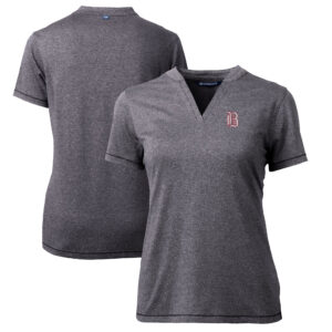 Women's Cutter & Buck  Heather Charcoal Birmingham Barons Forge DryTec Heathered Stretch Blade Top