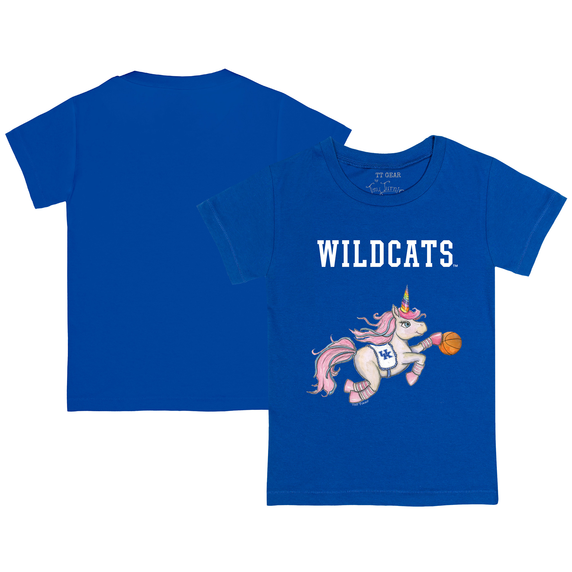 Youth Tiny Turnip Royal Kentucky Wildcats Unicorn T-Shirt - Image 2