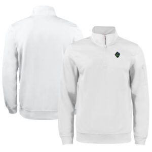 Unisex Cutter & Buck White Hillsboro Hops Clique Lift Eco Performance Half-Zip Pullover Top