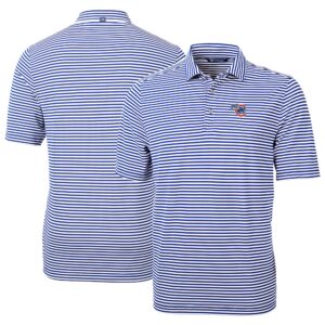 Men's Cutter & Buck Blue Iowa Cubs DryTec Virtue Eco Pique Stripe Recycled Polo