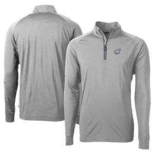 Men's Cutter & Buck  Gray Columbus Clippers Adapt Eco Knit Stretch Recycled Big & Tall Quarter-Zip Pullover Top