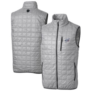 Men's Cutter & Buck  Gray Reading Fightin Phils Rainier PrimaLoft Big & Tall Eco Insulated Full-Zip Puffer Vest