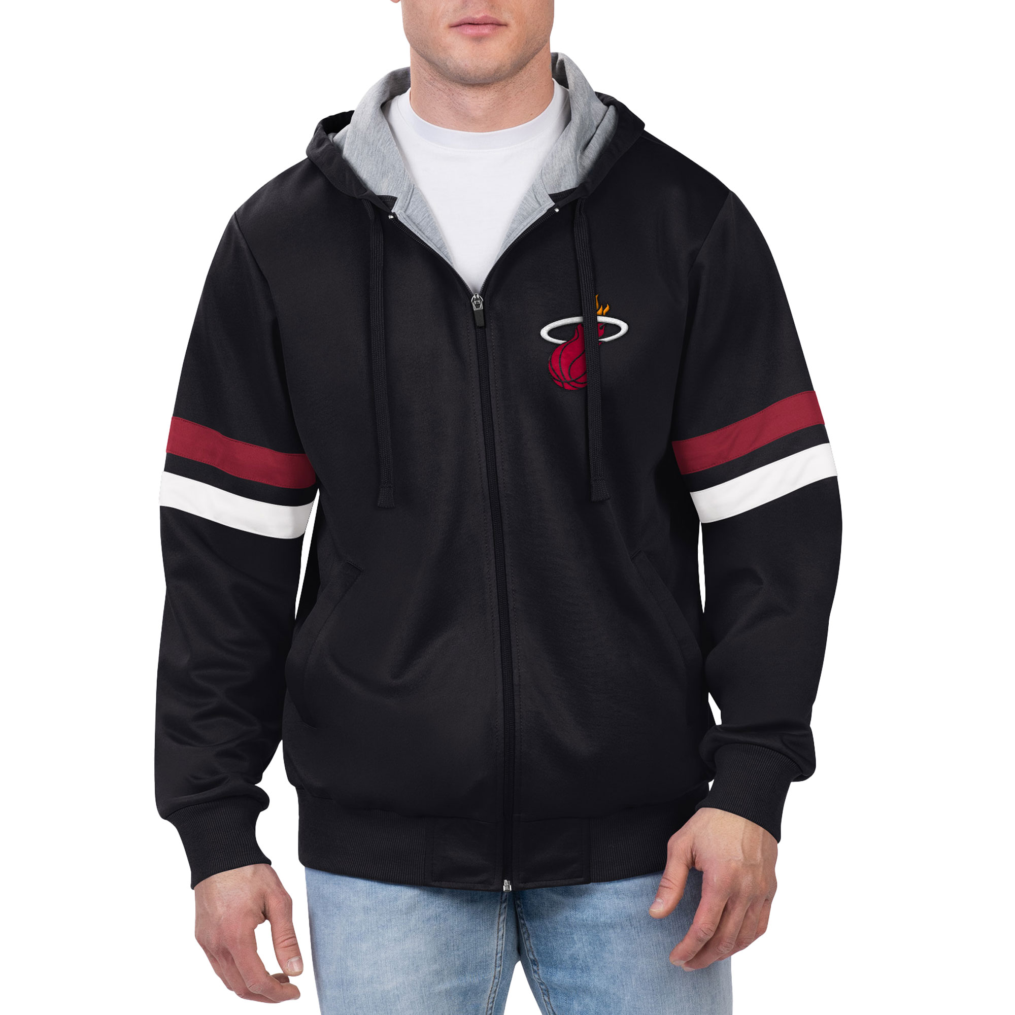 Men's G-III Sports by Carl Banks Black Miami Heat Contender Full-Zip Hoodie Jacket - Image 5