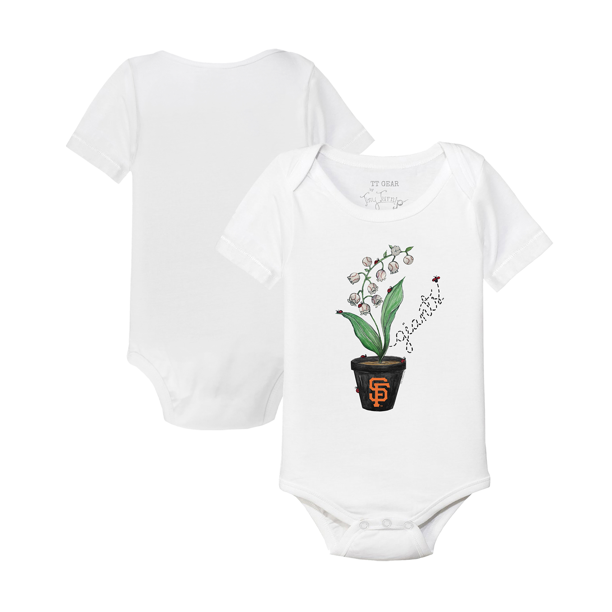 Infant Tiny Turnip White San Francisco Giants Lilies & Ladybugs Bodysuit