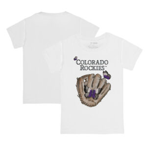 Toddler Tiny Turnip White Colorado Rockies Butterfly Glove T-Shirt