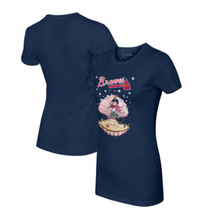 Women's Tiny Turnip Navy Atlanta Braves Mermaid T-Shirt