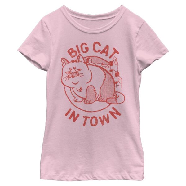 Girl's Mad Engine Pink Luca Big Cat Machiavelli Graphic T-Shirt