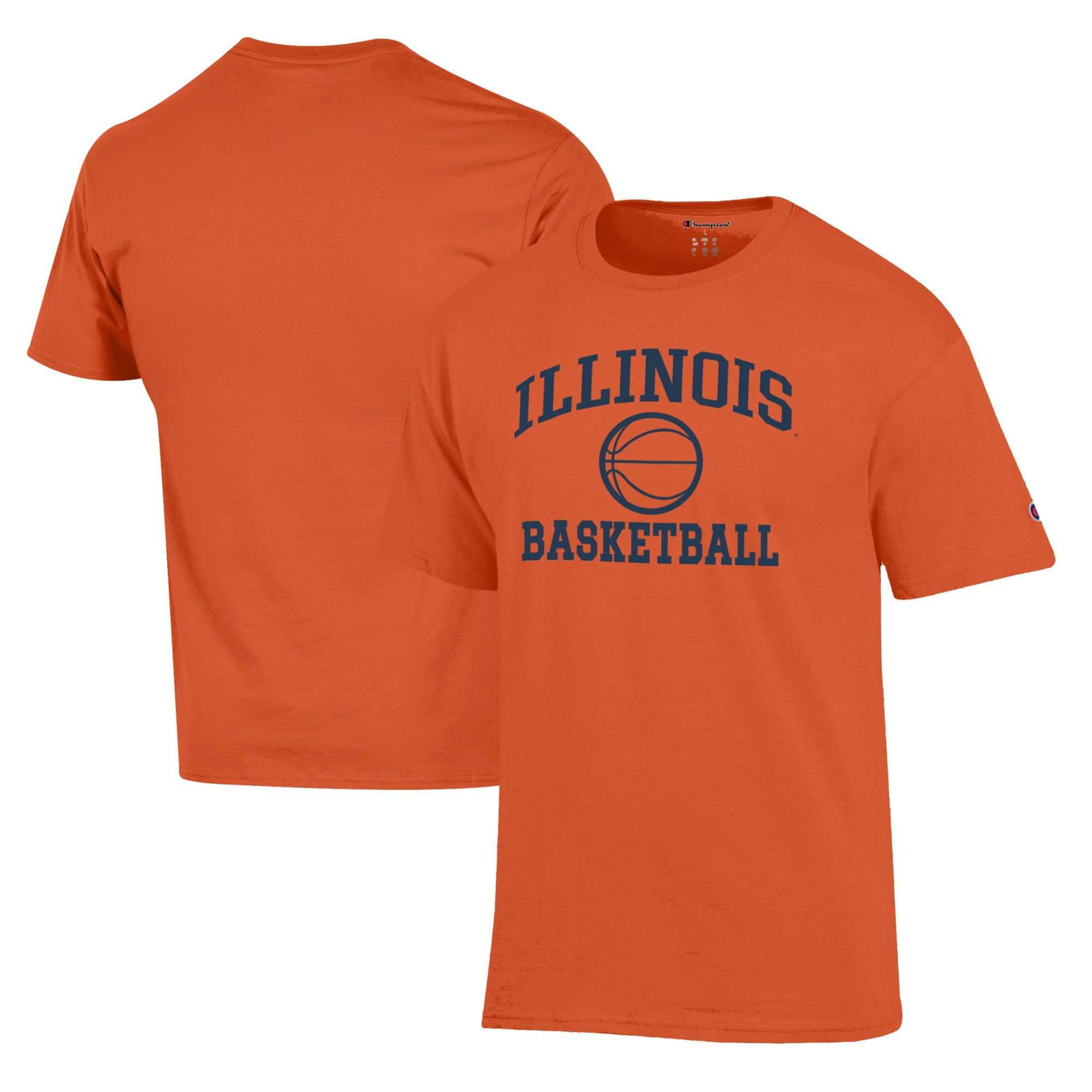 Men's Champion Orange Illinois Fighting Illini Basketball Icon T-Shirt