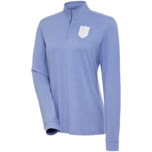 Women's Antigua Lavender Vegas Golden Knights White Logo Mentor Quarter-Zip Jacket