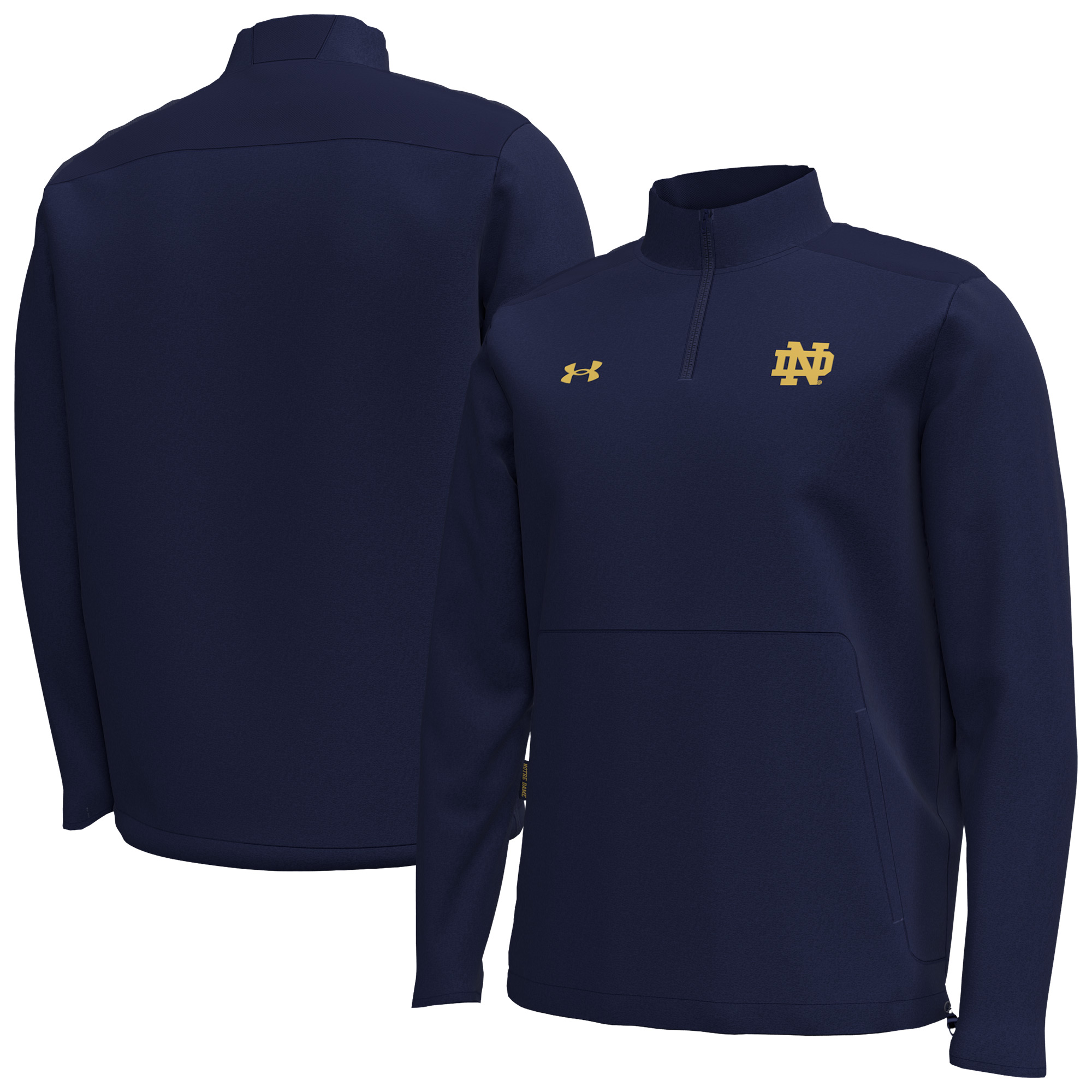 Men's Under Armour Navy Notre Dame Fighting Irish Motivate Quarter-Zip Performance Jacket - Image 5