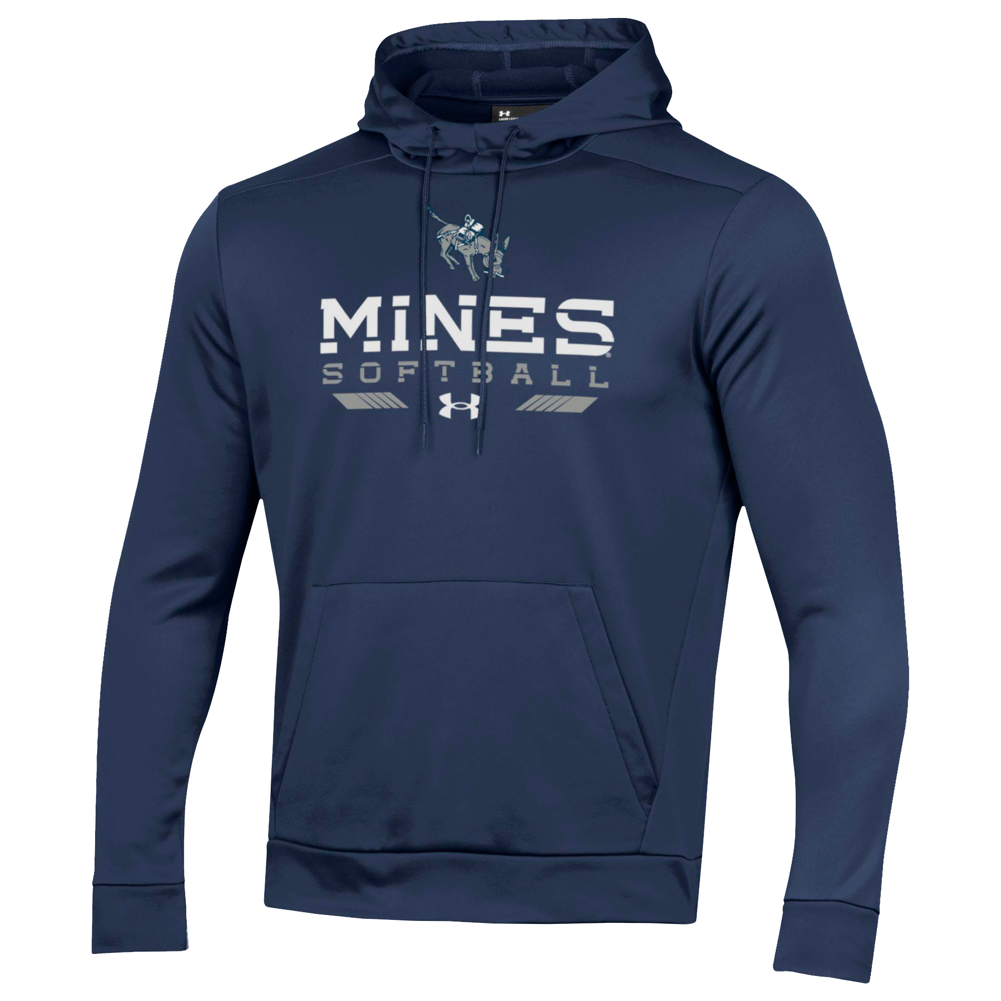 Men's Under Armour Navy Colorado School of Mines Orediggers Softball Pullover Hoodie - Image 6