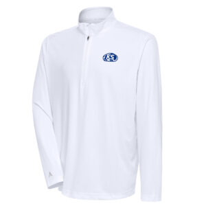 Men's Antigua White Kansas Speedway Tribute Quarter-Zip Pullover Top