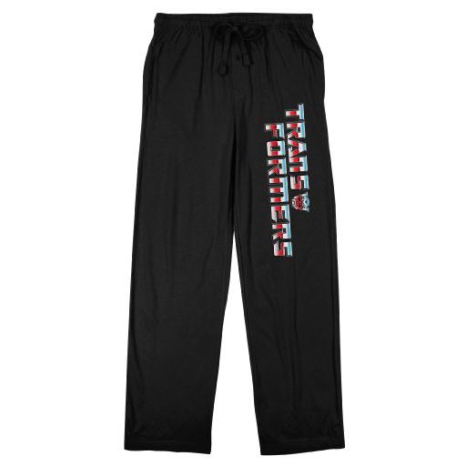 Men's Black Transformers Retro Logo Pajama Pants